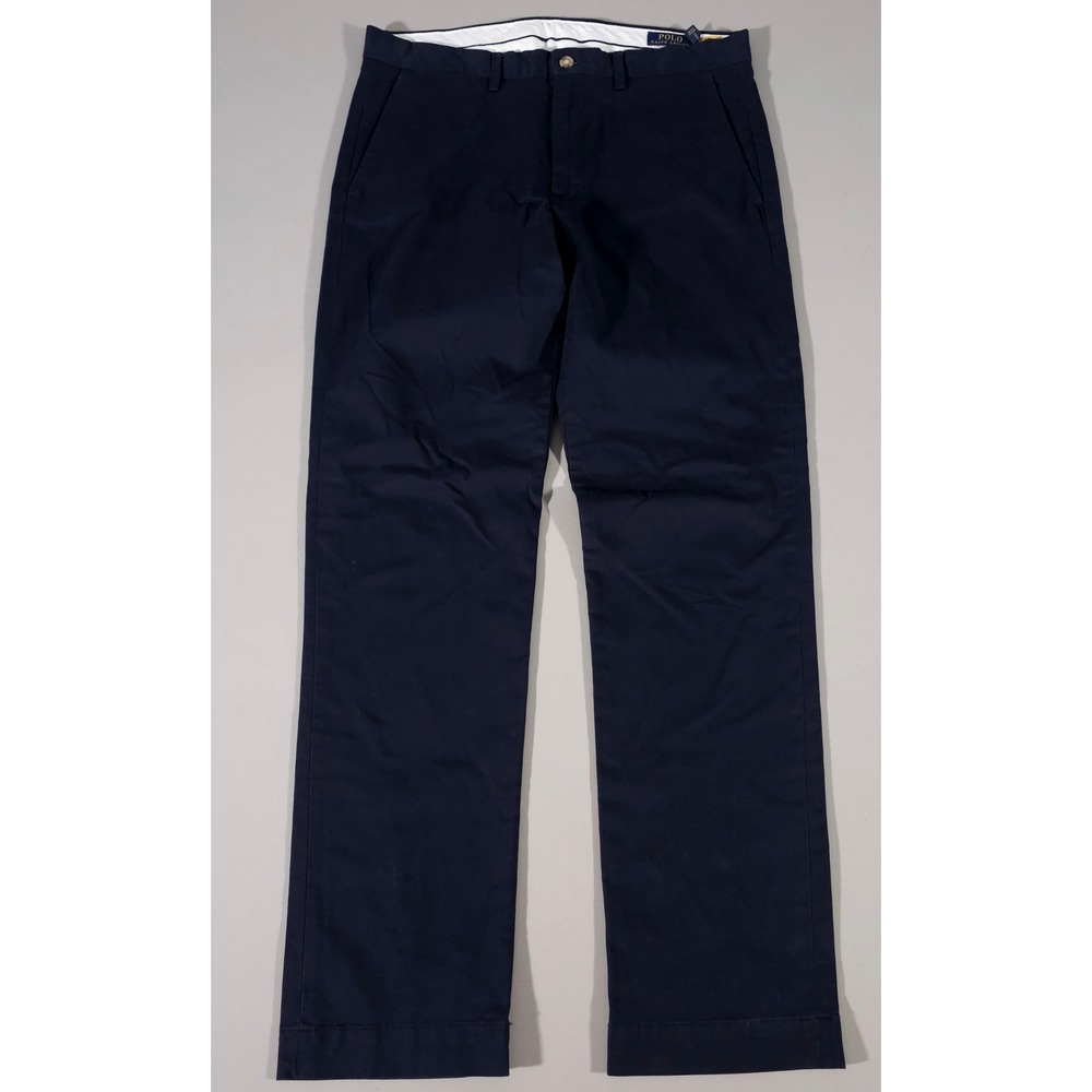Polo Ralph Lauren Chinos Mens 32/32 Navy Blue Stretch Straight Fit Pants
